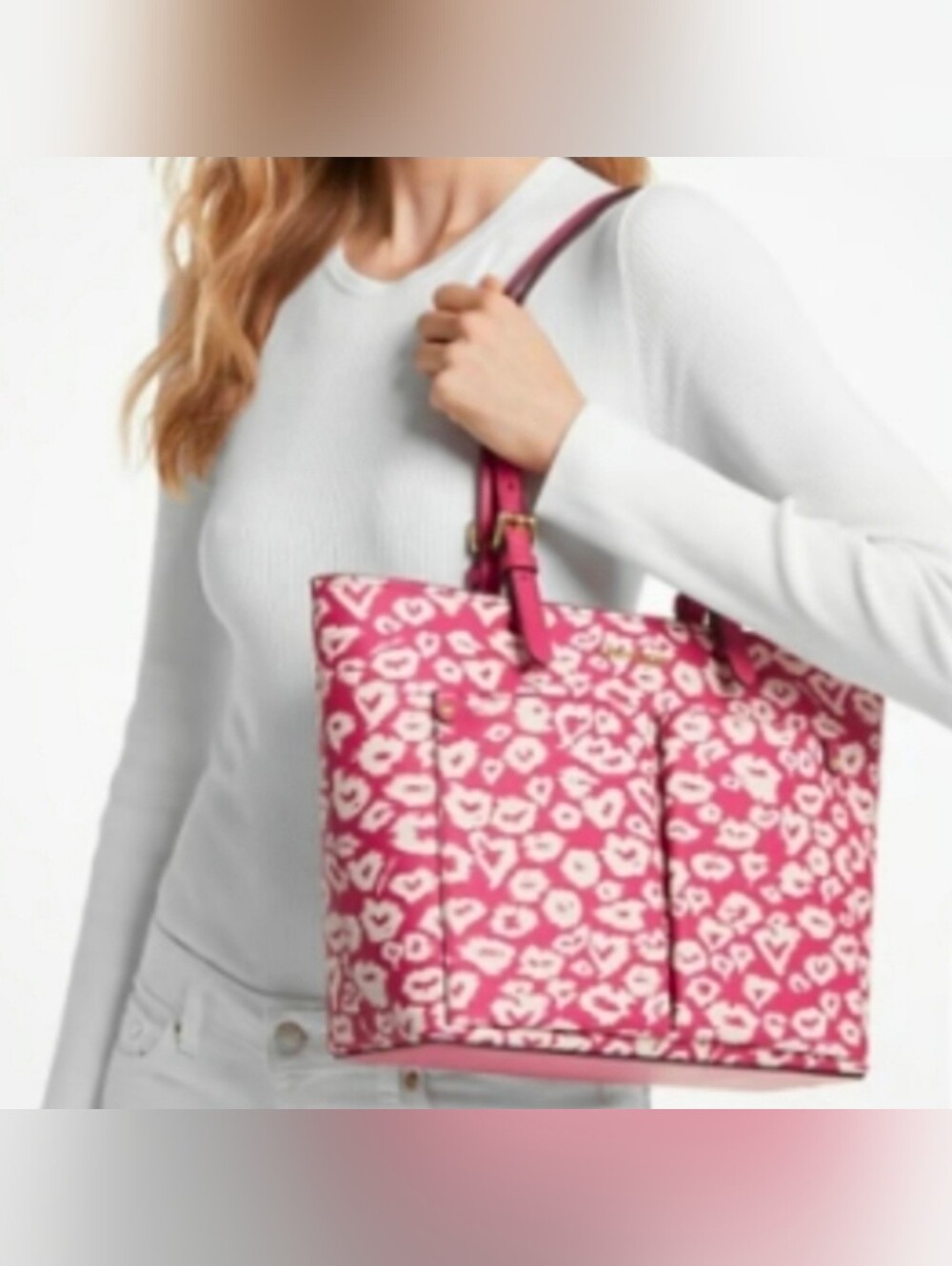Michael Kors Jet Set Medium Pink Tote - Picture 8 of 9